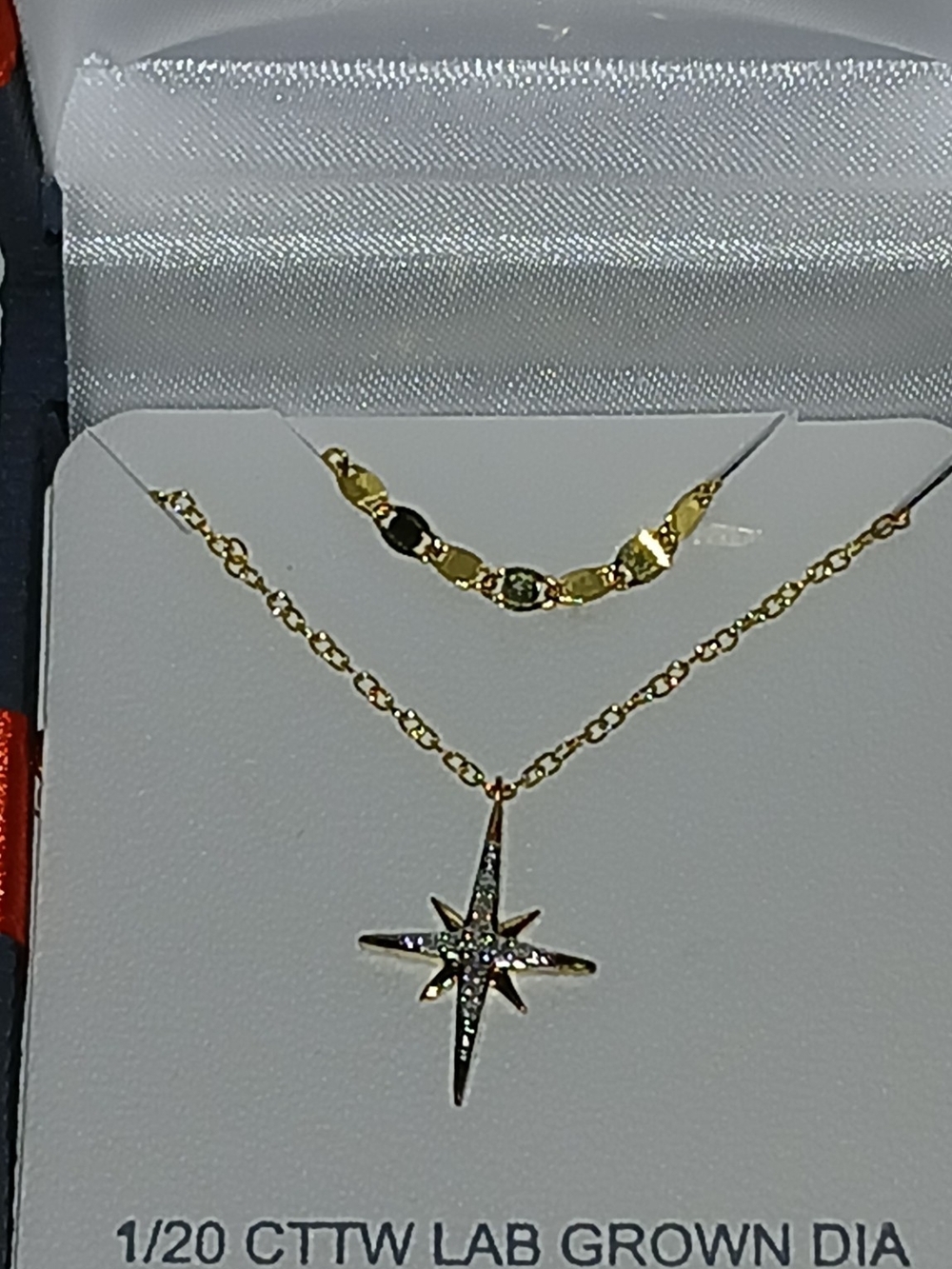 Gold Starburst Pendant Necklace with Pavé Accents